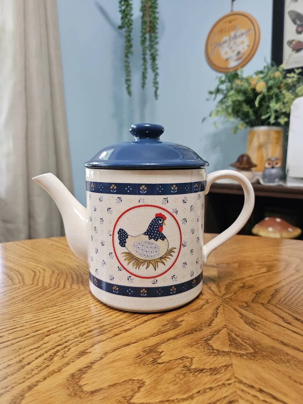 Vintage 80s Country Nesting Hen Ceramic Teapot Grandmacore Cottagecore